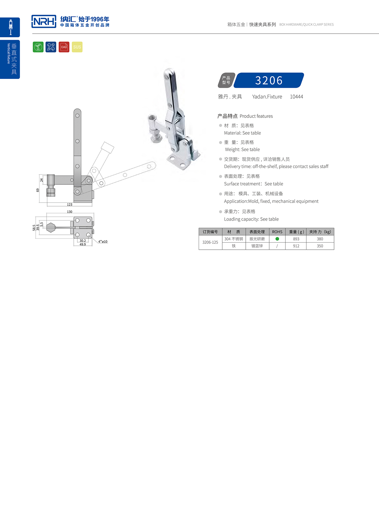 NRH/蘑菇AV下载 3206-125 電櫃箱鎖扣