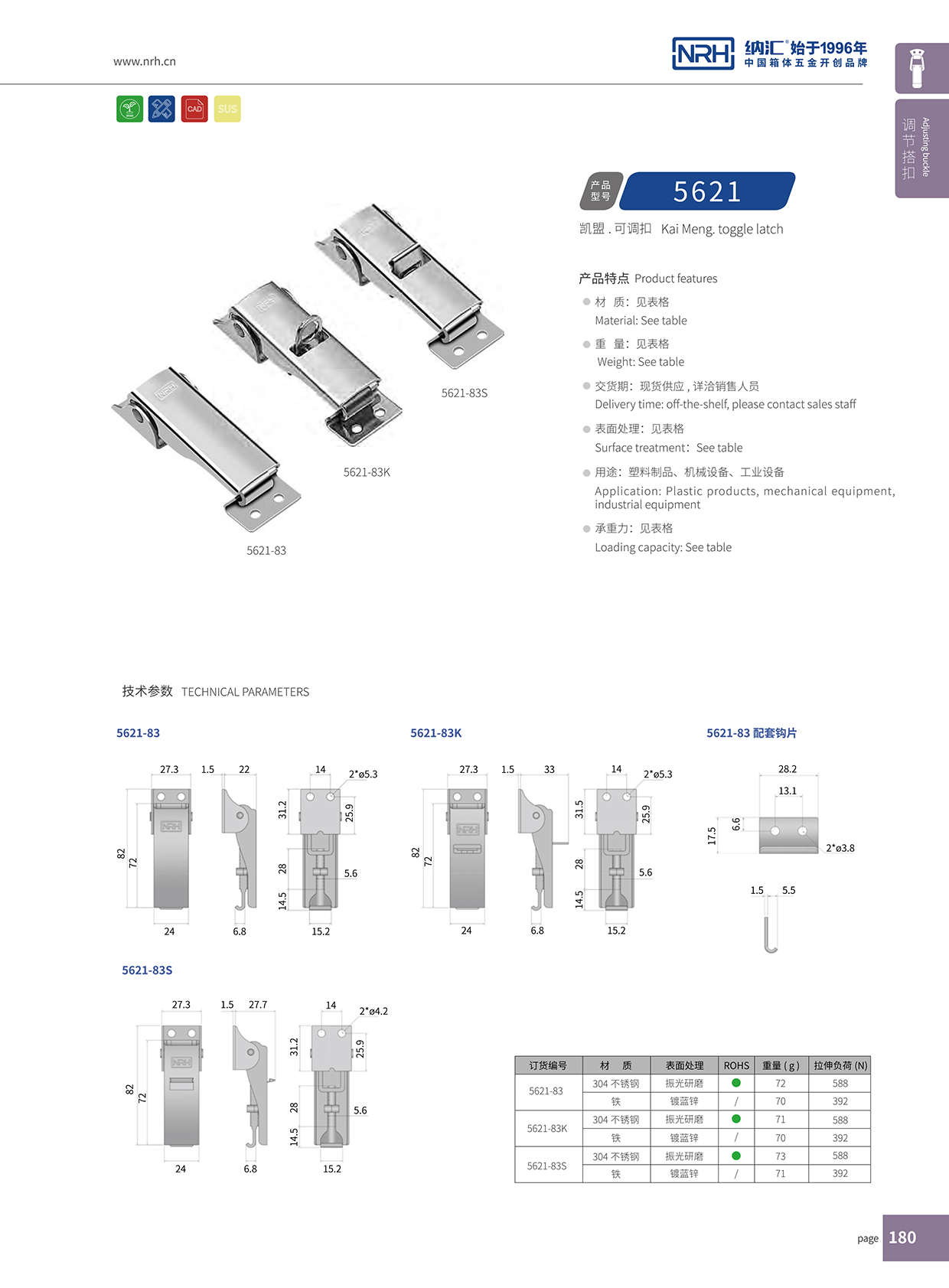  蘑菇AV下载/NRH 5621-83 機櫃箱鎖扣