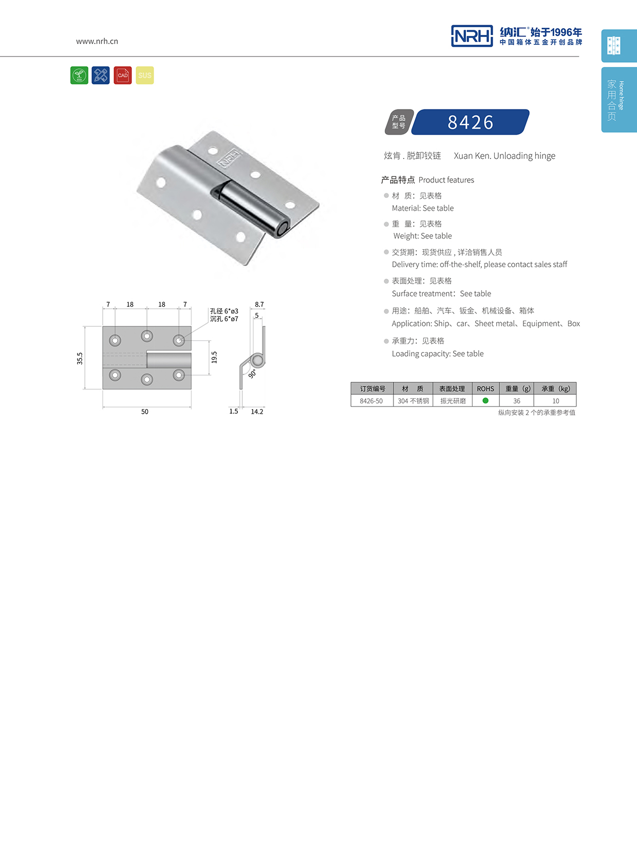  蘑菇AV下载/NRH 8426-50 工業五金鉸鏈